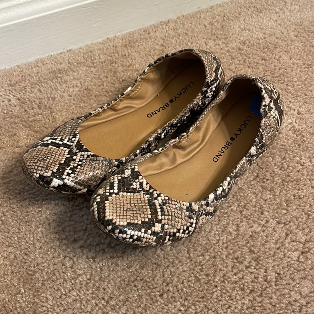 Lucky Brand Snake Print Flats 7.5